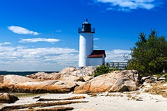 Annisquam Harbor Lighthouse Along Rocky Beach